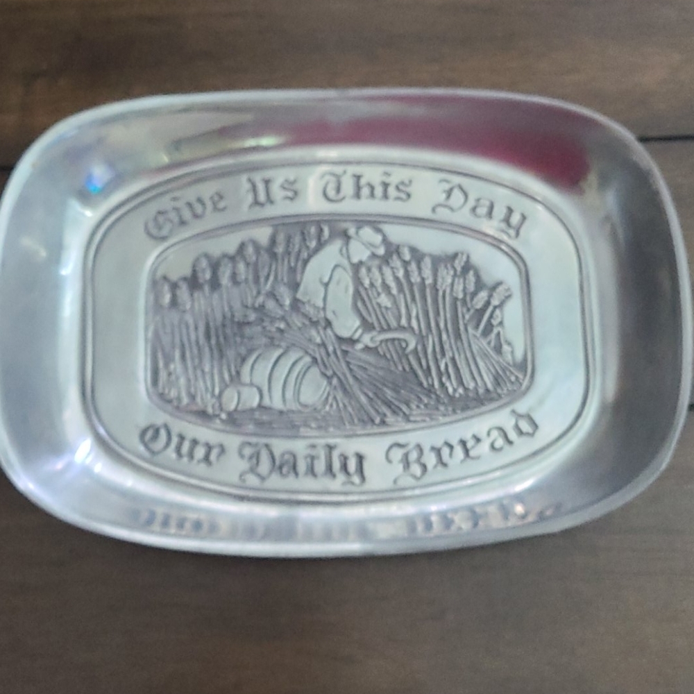 Duratale by Leonard Silver Mfg Co Pewter Serving Tray Vintage